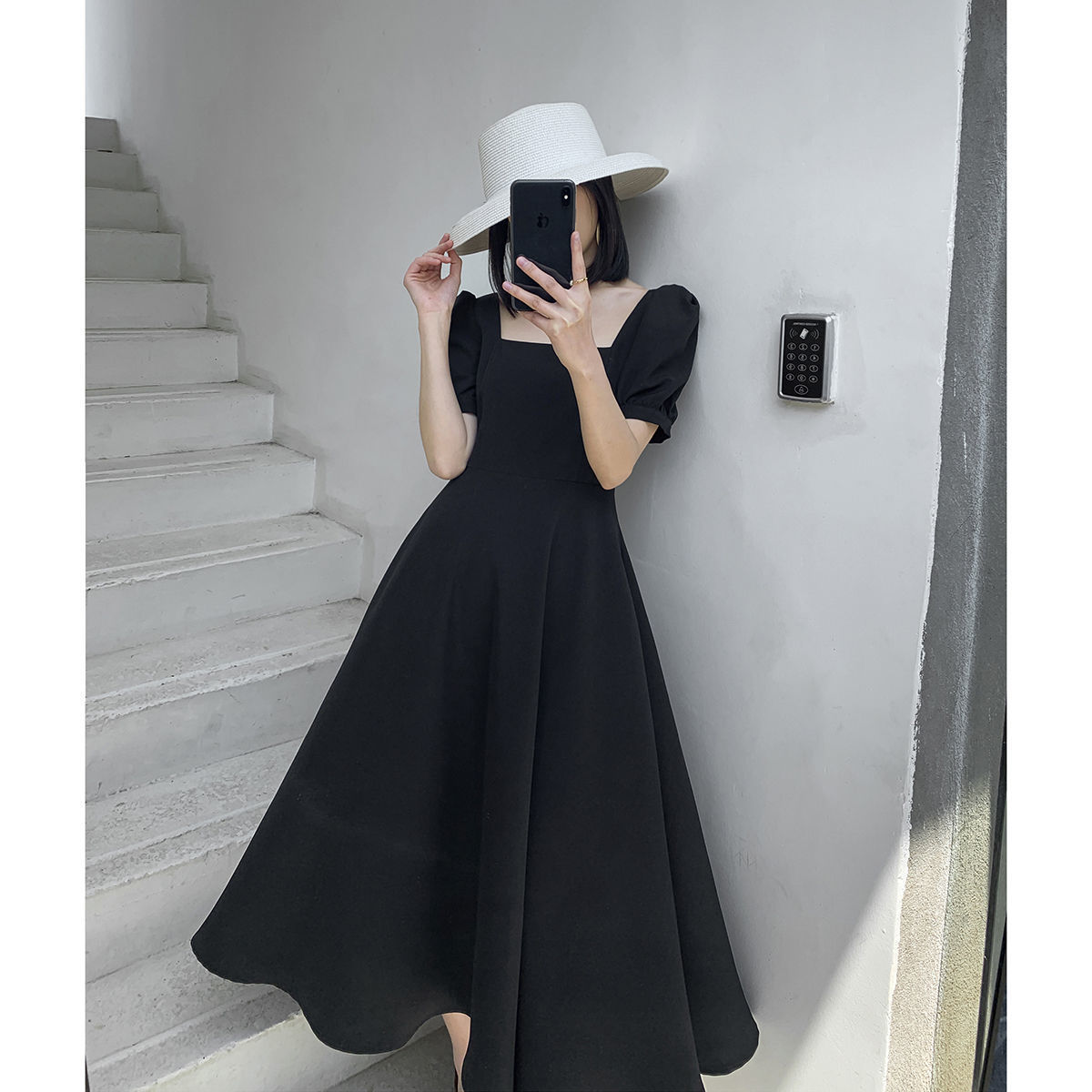 Đầm Nữ Tay Phồng Cổ Vuông Phong Cách Retro | BigBuy360 - bigbuy360.vn