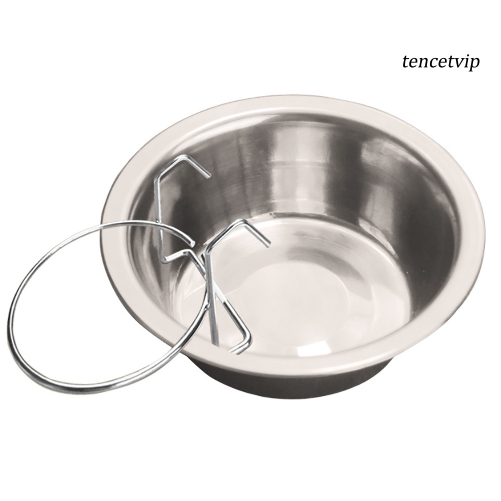 Tô Đựng Thức Ăn / Nước Uống 150ml Bằng Thép Không Gỉ Có Móc Treo Cho Thú Cưng