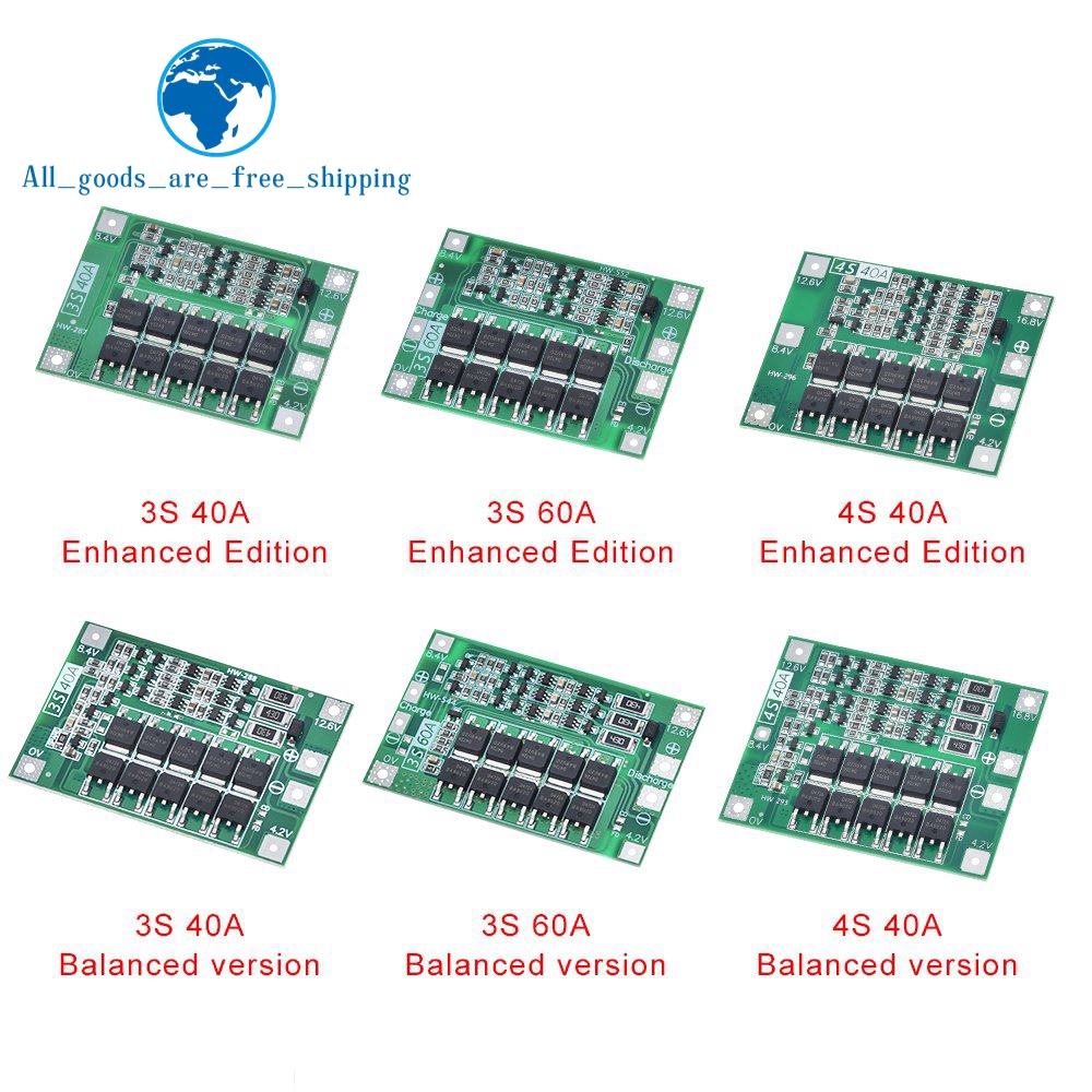 Bo Mạch Bảo Vệ Sạc Pin 3S 4S 40A 60A CHO 11.1V 12.6V / 14.8V 16.8V