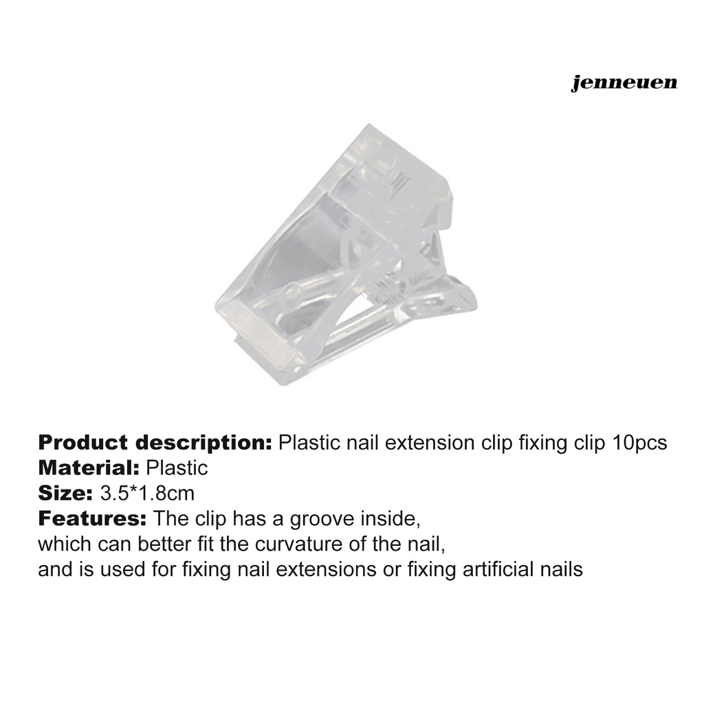 [Hàng mới về] Bộ 10 Kẹp Giữ Miếng Dán Móng Tay Bằng Nhựa Trong Suốt Tiện Dụng