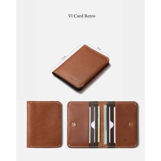 Ví card retro, da bò nhập khẩu