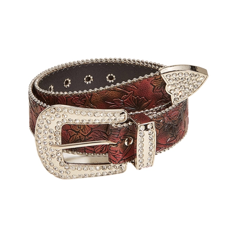 Thắt Lưng Bản Rộng Họa Tiết Hoa Đính Đá Sang Trọng Cho Nữ