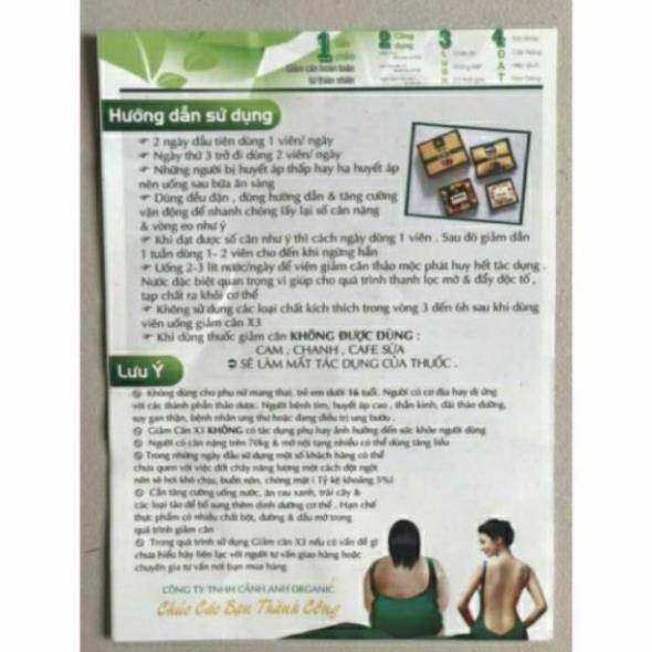 GIẢM CÂN SLIM X3 ( Tặng kèm Detox ban đêm) giảm cân hiệu quả gấp 3 lần