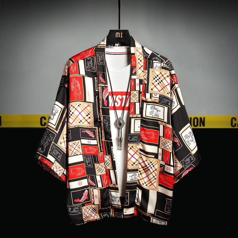 Áo Khoác Cardigan Ngắn Tay Dáng Rộng Phong Cách Trung Hoa Trẻ Trung Dành Cho Nam