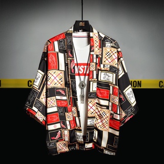 Áo Khoác Cardigan Ngắn Tay Dáng Rộng Phong Cách Trung Hoa Trẻ Trung Dành Cho Nam
