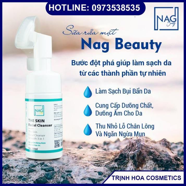 Sữa rửa mặt  - Sữa rửa mặt cho da nhạy cảm (100ml), The Skin Facial Cleanser NAG Beauty