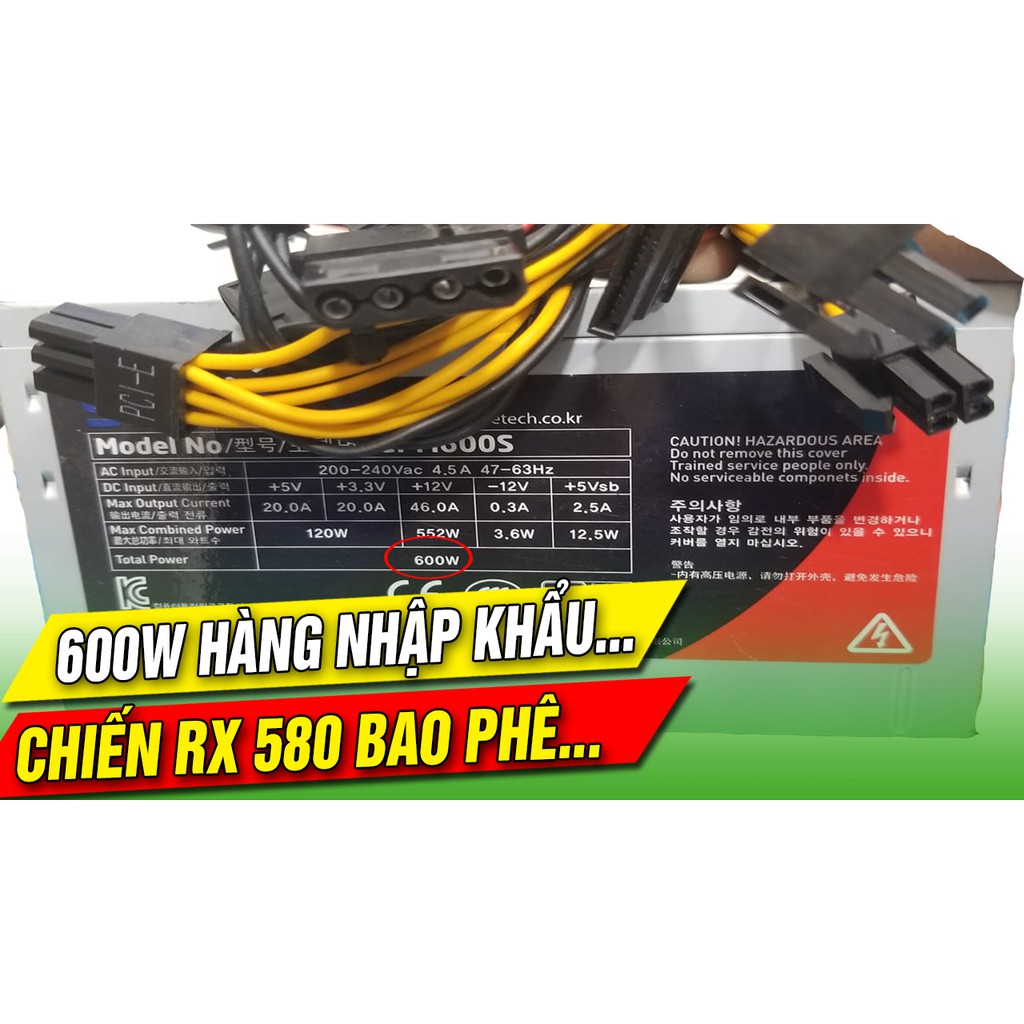 Nguồn máy tính 600W – HÀNG NHẬP HÀN QUỐC  card vga nào cũng chạy | WebRaoVat - webraovat.net.vn