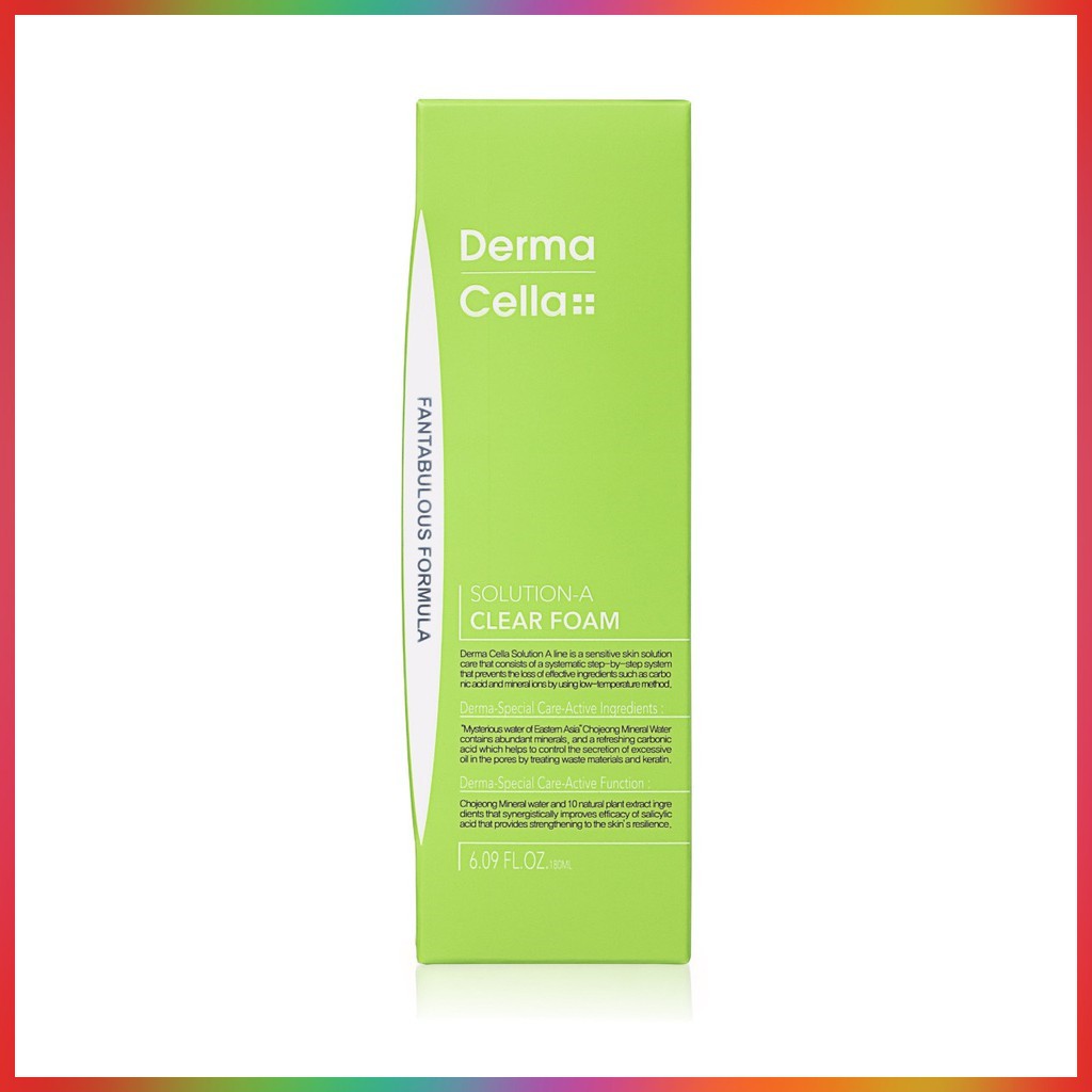 Sữa rửa mặt làm sạch sâu dành cho da nhạy cảm Dermacella Hàn Quốc 180ml (Dermacella Solution A Clear Foam) | BigBuy360 - bigbuy360.vn