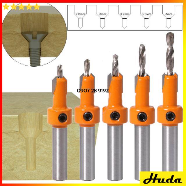 ❤️FREESHIP❤️ Mũi khoan âm vít gỗ cao cấp - Mũi khoan âm đầu vít 2 tầng mồi lỗ 3mm đến 8mm