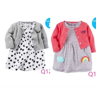 Set váy kèm áo khoác lửng Carter rất xinh cho bé (6M-24M)(Ảnh thật)