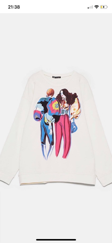 Áo nỉ xuất Zara màu be