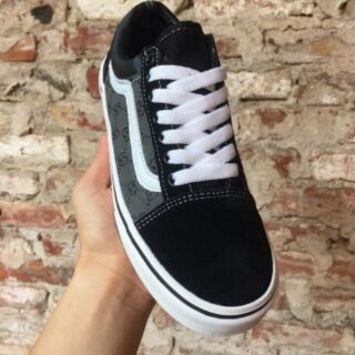 Giày Vans  hoa văn cổ da trơn, mũi và gót da lộn - full box