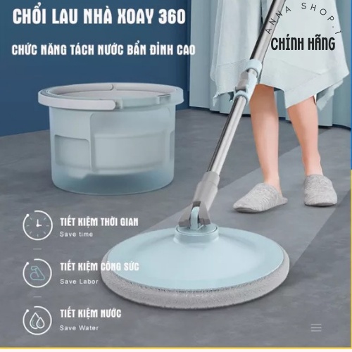 Bộ lau nhà tự vắt thông minh thế hệ mới, cây lau nhà 360 độ tự tách nước bẩn, Chất Lượng Cao Cấp.