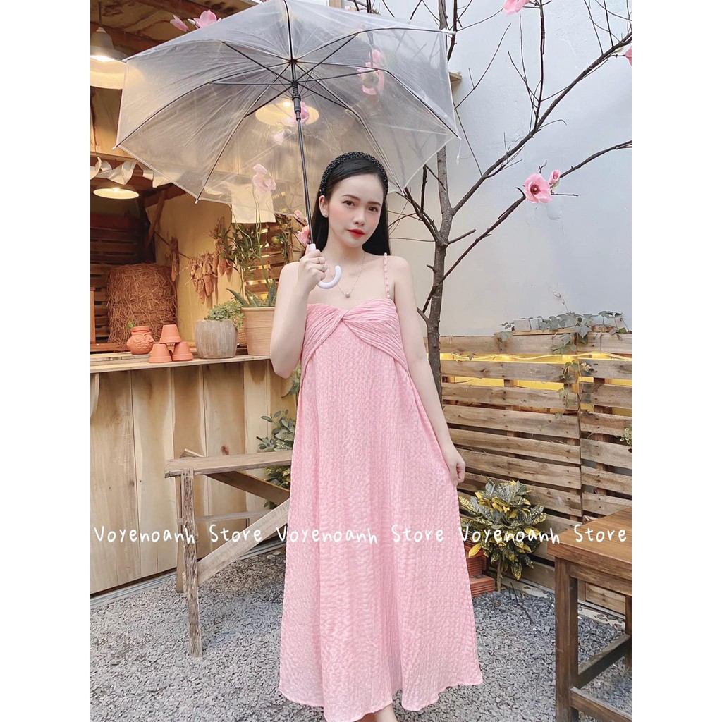 VÁY 2 DÂY MAXI XỐP XOẮN NGỰC CHO NỮ | BigBuy360 - bigbuy360.vn