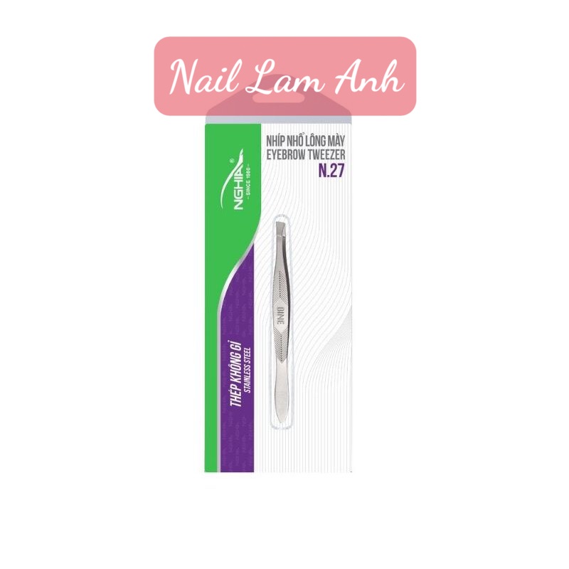 Nhíp nhổ lông mày N27 Kềm Nghĩa, nhíp kềm nghĩa N27