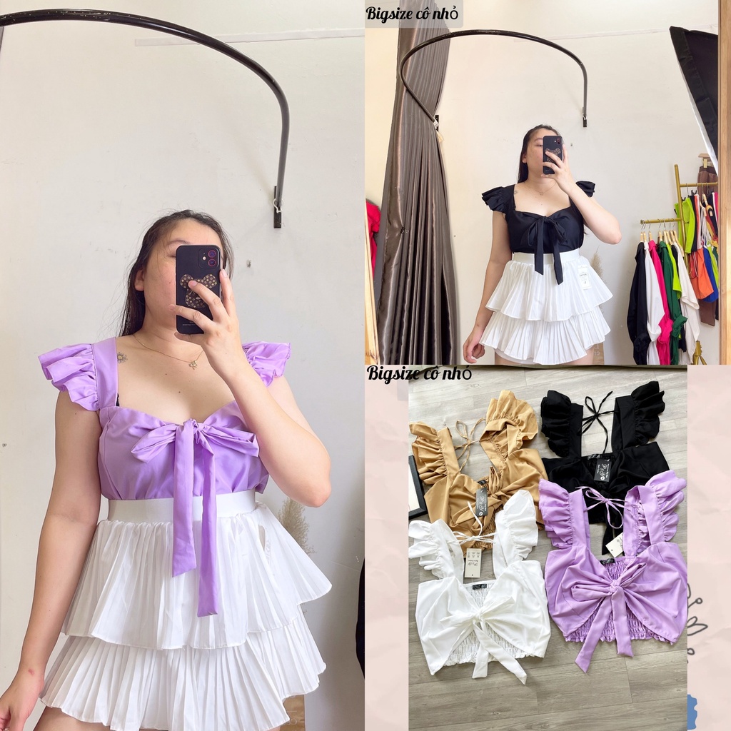 Áo Sơ Mi Cánh Tiên Bigsize Croptop Lên Phom Cực Dễ Thương, Áo Sơ Mi Kiểu MÃ CÁNH TIÊN