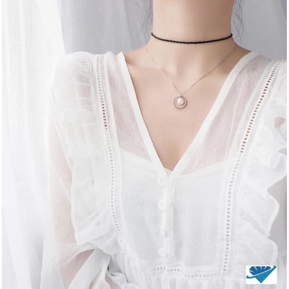 Dây chuyền nữ bạc thật mặt liền nhỏ xinh xắn LINH MIU SILVER