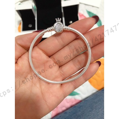 Pandora Vòng Tay Chuỗi Hạt Mạ Bạc 925 Hình Vương Miện o clasp