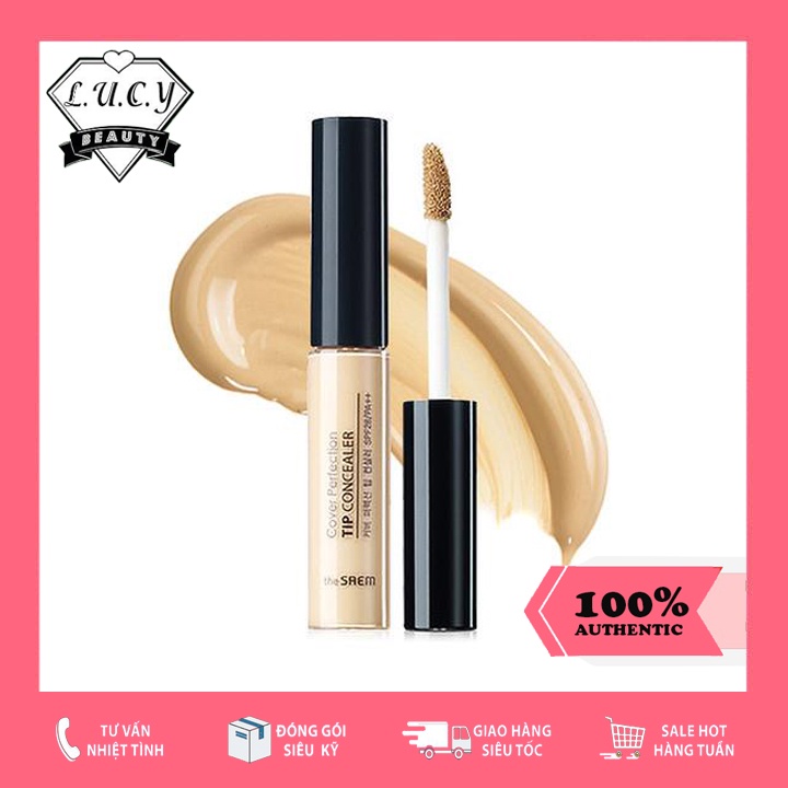 Hàng Hàn- Kem Che Khuyết điểm The Saem Cover Perfection Tip Concealer (6.5g) Chính Hãng 100%