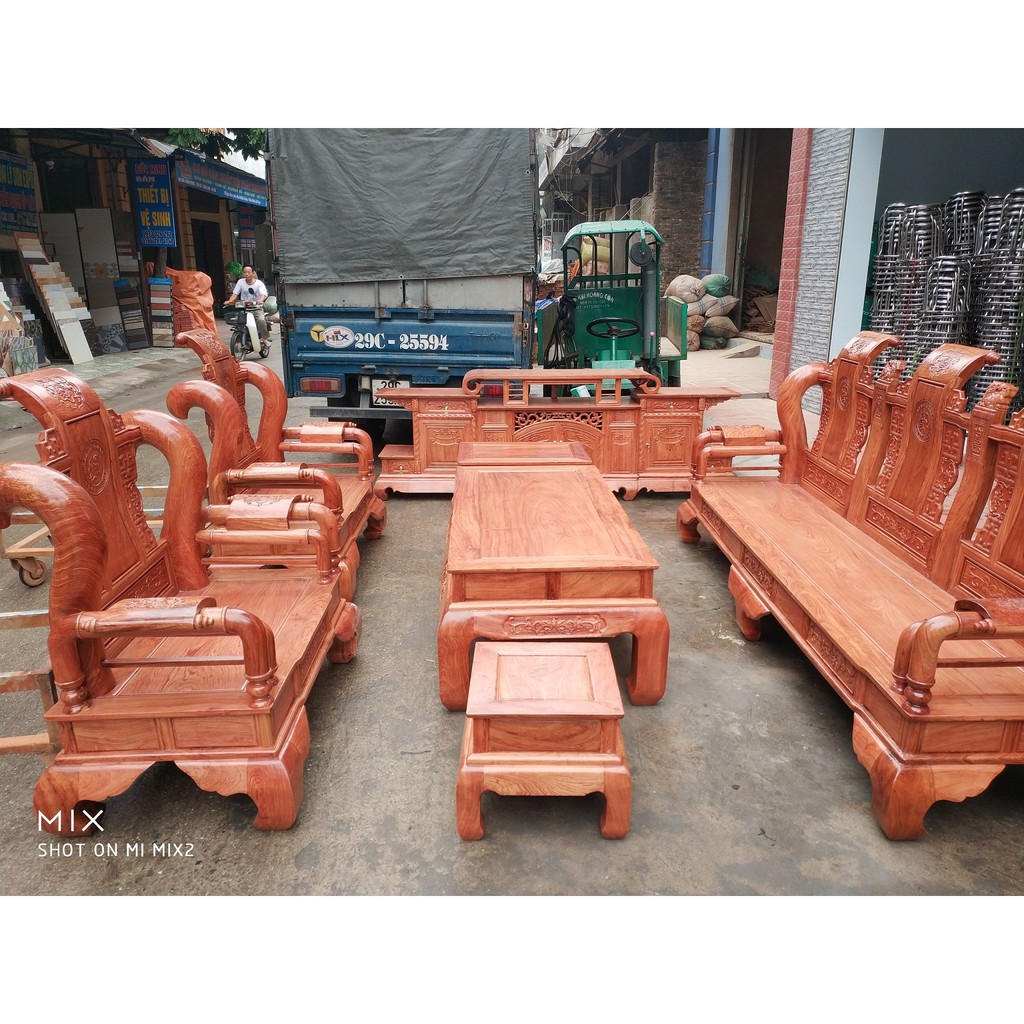 Bộ bàn ghế tần thủy hoàng gỗ hương đá