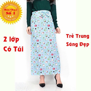 Váy chống nắng 2 lớp 2 mặt loại xịn, vải kate đẹp ko xù lông