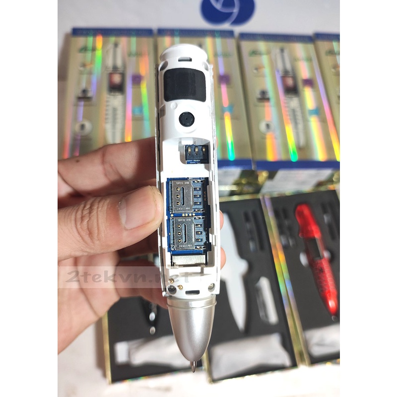 Điện thoại hình cây bút AK 007 siêu nhỏ hỗ trợ 2 sim, thay đổi giọng nói