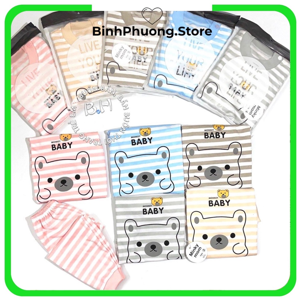 Bộ Thu Đông Cho Bé, Bộ Đồ Quần Áo Nỉ Trẻ Em Mặc Nhà Cao Cổ Cho Bé Trai Gái Baby Monkey Minky Mom Binhphuong.Store