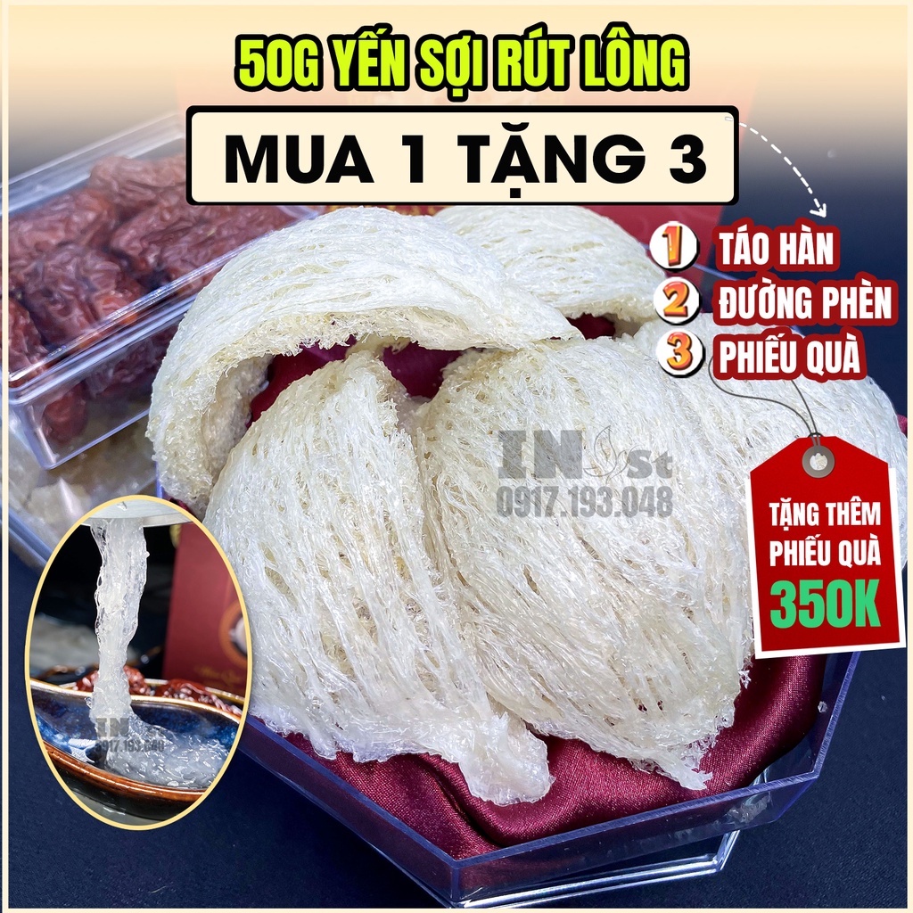 50g Yến Rút Lông SIÊU SỢI Nguyên Chất Yến Rút Lông Cao Cấp Khánh Hòa INest
