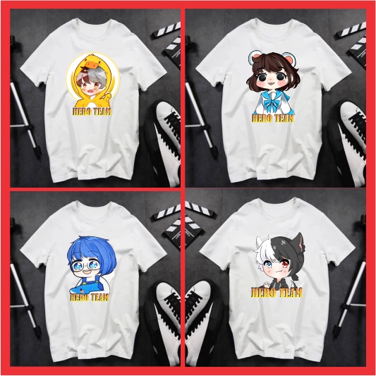 BST Hero Team 1 | Áo thun in hình các thành viên | Mister Vịt, Mèo Simmy, Phong Cận TV, Siro | LUFFY STORE