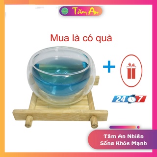 Chén uống trà thủy tinh 2 lớp cao cấp cách nhiệt 50ml