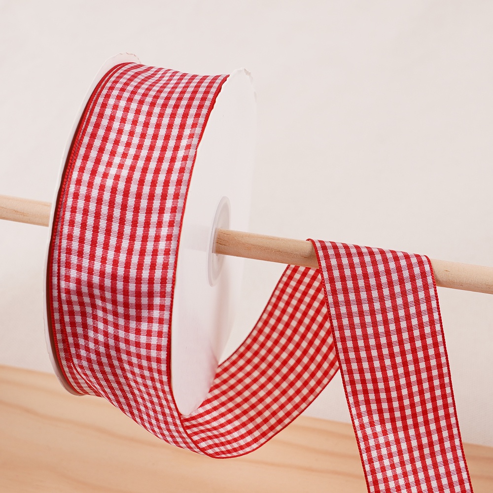 Ruy Băng Kẻ Sọc Đỏ Anh Handmade DIY Phụ Kiện Tóc Hoa Quà Tặng Nướng Bánh Gói Nơ Ruy Băng