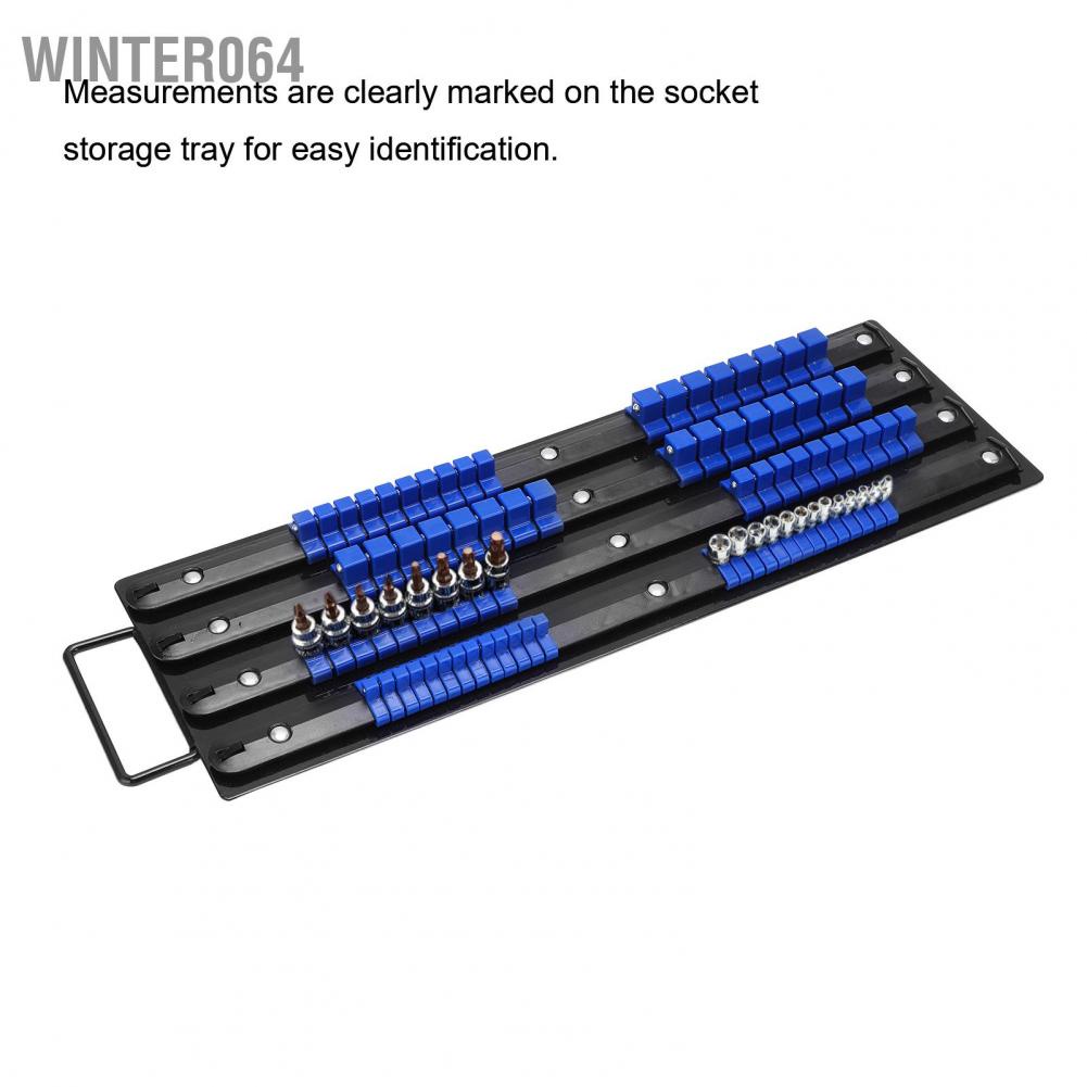 80pcs Socket Organizer Tray Multipurpose ABS 1/4in 3/8in 1/2in Auto Repairing Tools Winter064