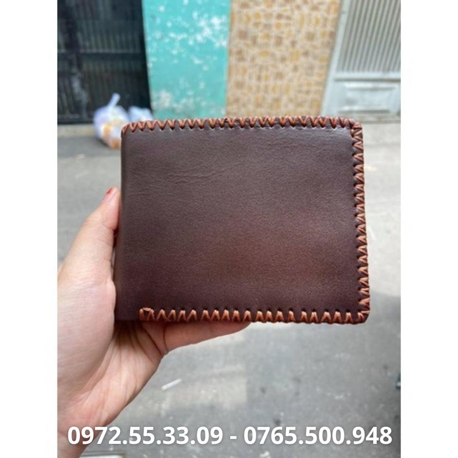 Ví Da Nam - Da Bò Xịn 100% - May Viền Thủ Công- Có hộp đựng làm quà tặng