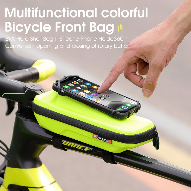 Túi Đựng Đồ WEST BIKING Gắn Sườn Xe Đạp Phía Trước Chống Nước Có Sức Chứa Lớn Xoay 360°