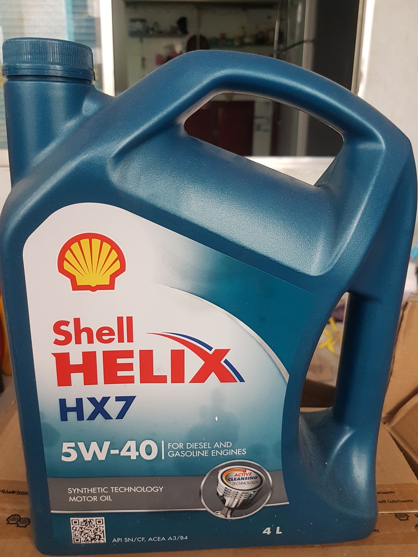 TIENTAIOIL Dầu nhớt ô tô shell helix HX7 5W-40 SN/CF,dùng cho xăng và cả diesel