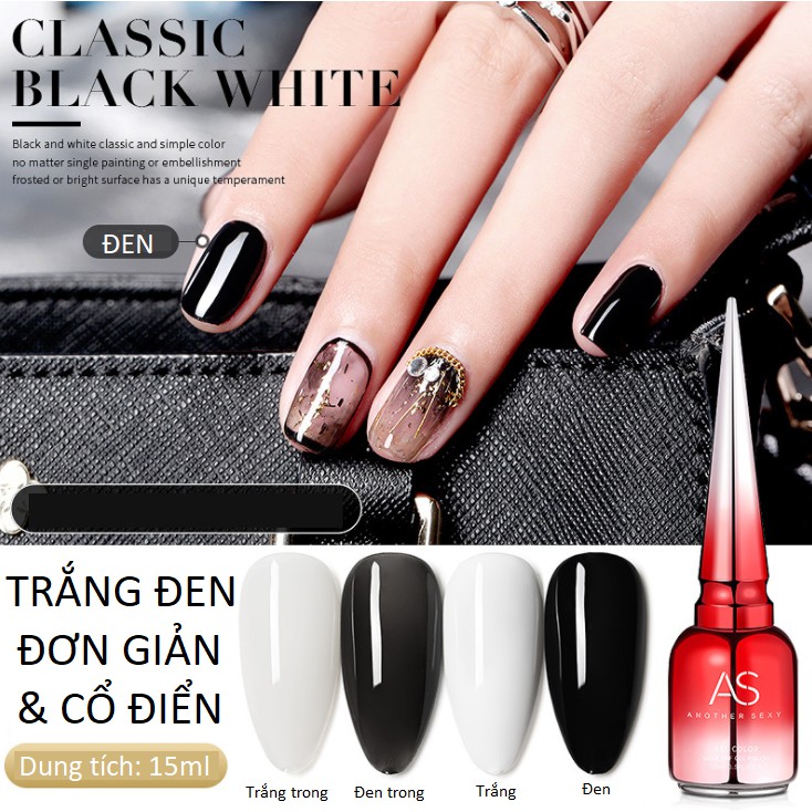 Sơn Gel AS RED | Màu Trắng Đen Cơ Bản