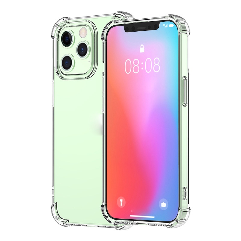 Ốp lưng điện thoại IP 12 mini promax trong suốt có viền 4 góc silicon dẻo giảm sốc, bảo vệ mặt sau hiệu quả