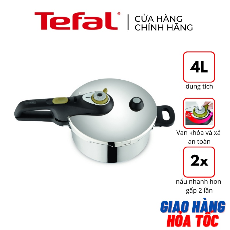 Nồi áp suất cơ đế từ inox Tefal Secure 5 Neo 4L P2534237 - Hàng chính hãng