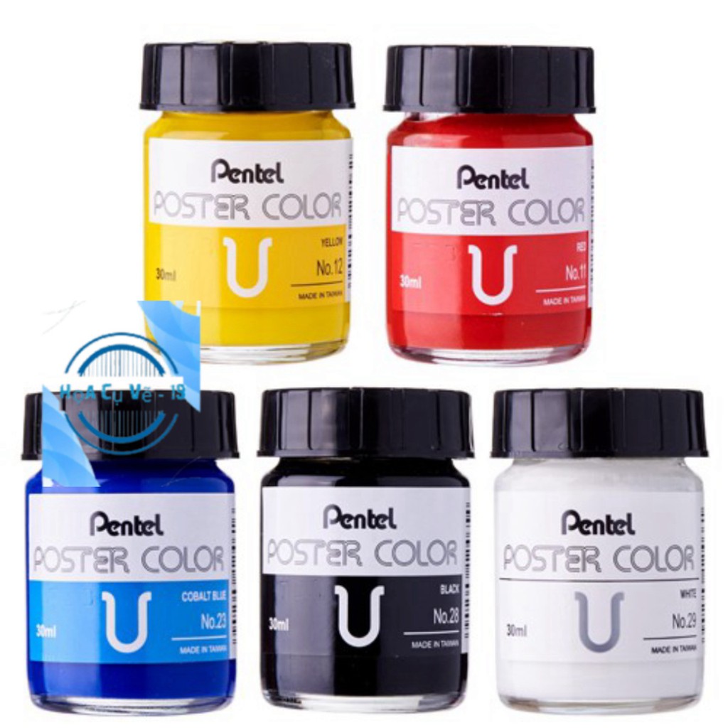 Màu Poster Color Pentel Bán Lẻ Hũ 30ml – Hàng Chính Hãng- CƠ BẢN VÀ ĐẶC BIỆT - Họa cụ vẽ