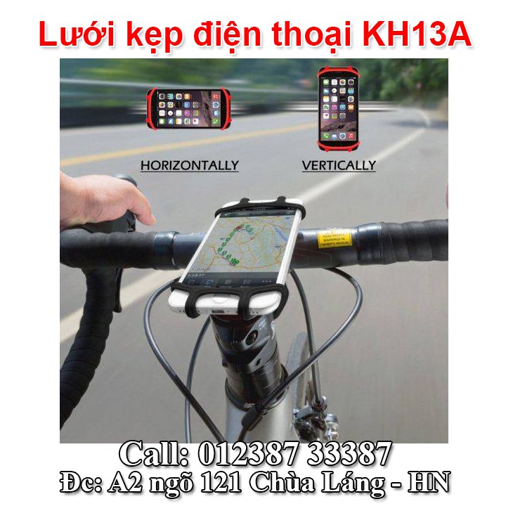 Lưới kẹp điện thoại cho xe đạp và xe máy ghi đông tròn KH13A