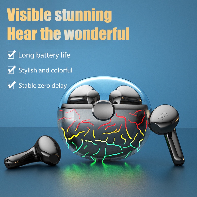 Tai Nghe Bluetooth Không Dây VG58 tws Hai Màu Trong Suốt