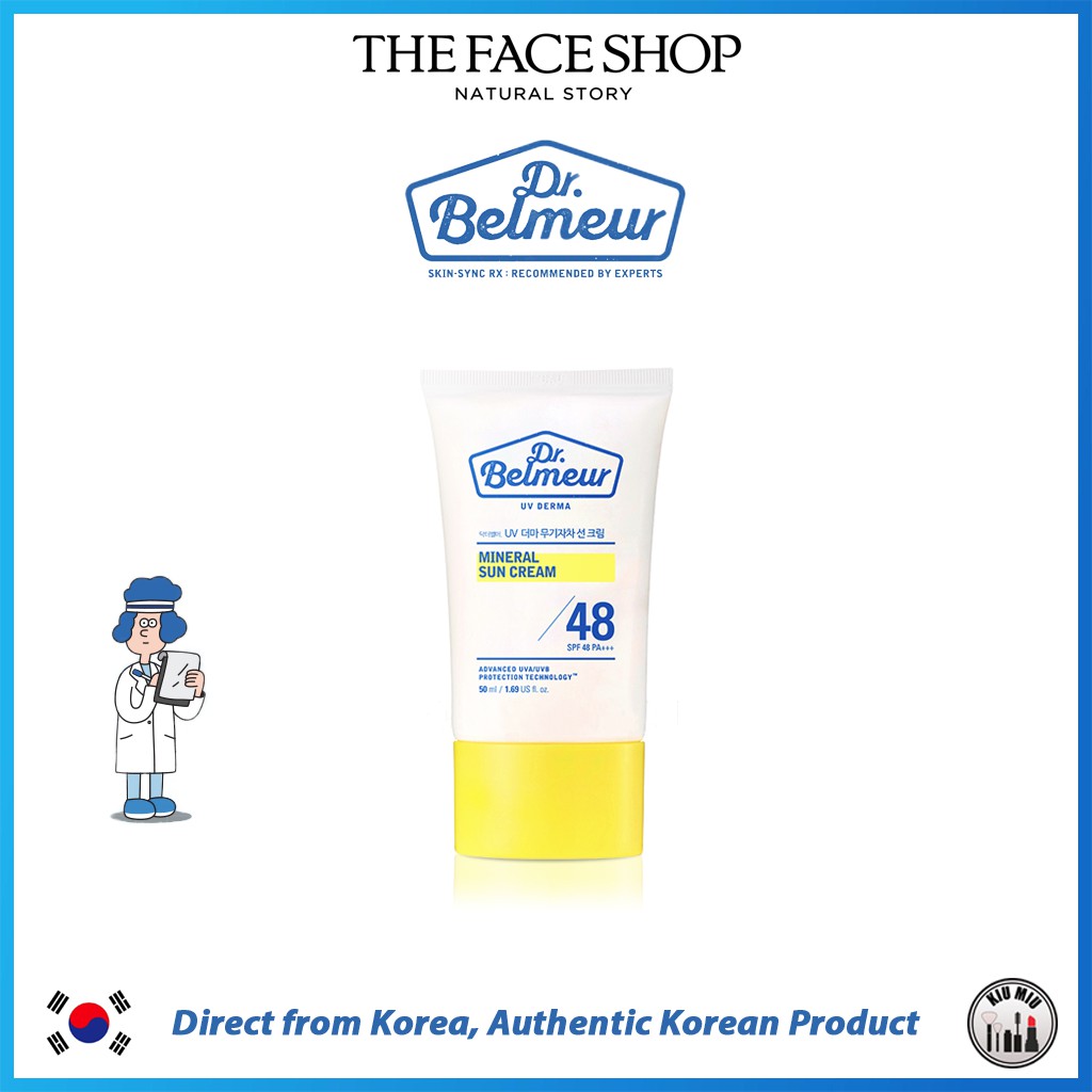 Dr. Belmeur UV DERMA Mineral Sun Cream SPF48 PA+++ 50ml *ORIGINAL KOREA*