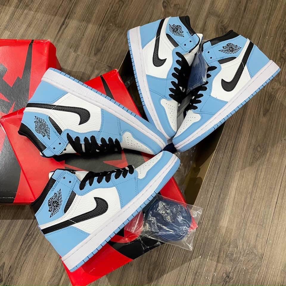 Giày thể thao air Jordan Xanh Dương  cổ cao nam nữ hang chuẩn giày kèm box bill | BigBuy360 - bigbuy360.vn