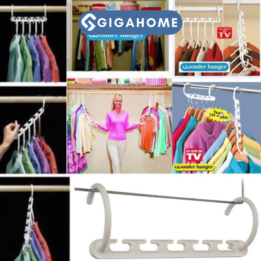 Hộp 8 Móc Treo Đồ 5 Lỗ GIGAHOME Xoay Ngang Dọc Tiết Kiệm Diện Tích, Tiện Dụng 3335