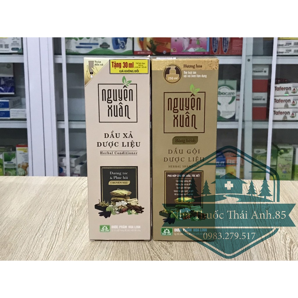 Cặp Dầu Gội Dược Liệu Nguyên Xuân Bồng Bềnh +Dầu Xả Dược Liệu Nguyên Xuân
