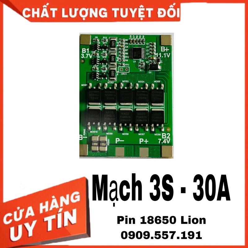 Mạch 3S -30A Full, bảo vệ pin Lion