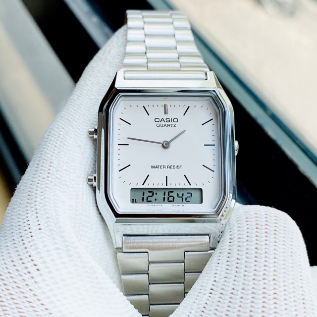 Đồng hồ nam nữ dây thép Casio AQ230A 7D