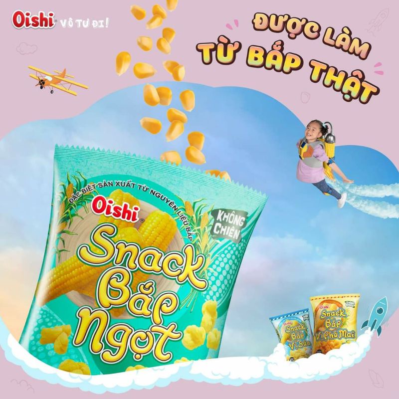 Bim Bim quốc dân Oishi To chà bá mix Các Vị 75g (giao ngẫu nhiên)