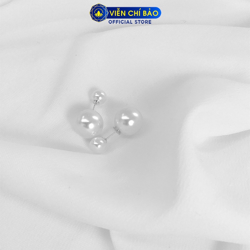 Bông tai bạc nữ Dior đính trái châu chất liệu bạc S925 thời trang phụ kiện trang sức nữ Viễn Chí Bảo B400274