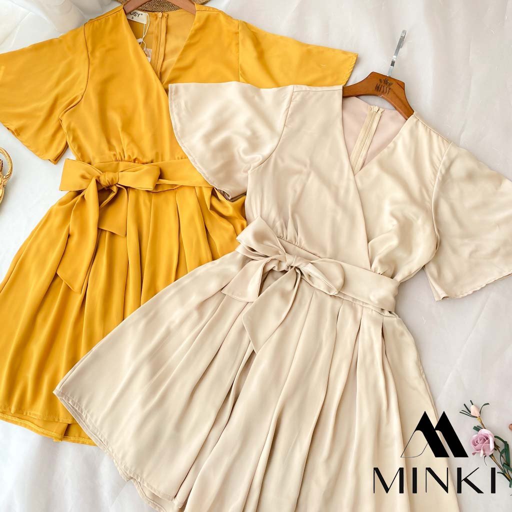 [SHOP ĐỒNG GIÁ] JUMPSUIT CÁNH TIÊN - CHẤT LIỆU CÁT TƠ NHẬP KHẨU - HÀNG THIẾT KẾ - MÀU NÂU ĐẤT/ CAM/ NUDE